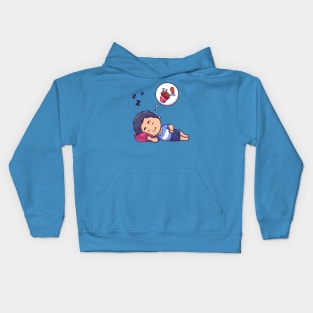 Cute Boy Sleeping Dream Fried Chicken Cartoon Kids Hoodie